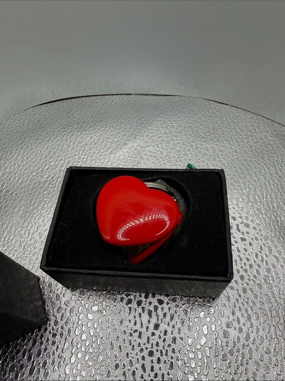 Steelx red heart Photo Keychain